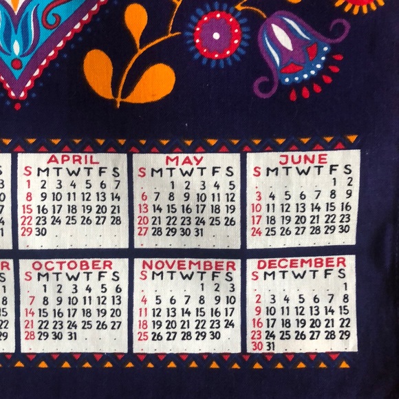 Vintage 1973 ~ W Germany Fabric Wall Calendar - Picture 5 of 8